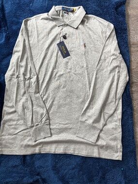 NWT!!! Gray Classic Fit Polo Ralph Lauren Long sleeve Shirt